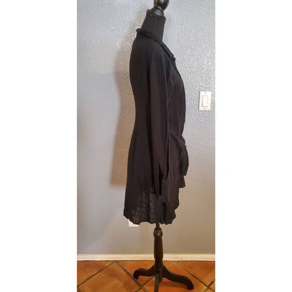 L Space Black Modal Wrap Tunic Top Long Sleeve Silhouette Size S - Picture 8 of 14